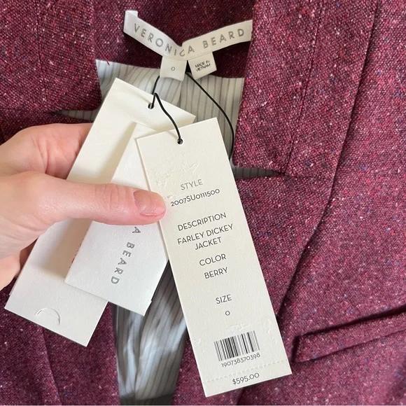 Veronica Beard Burgundy Blazer - Picture 9 of 12